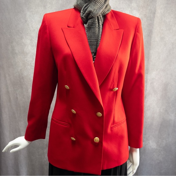 Pendleton Jackets & Blazers - Vintage‎ Pendleton Red 100% Virgin Wool Double Breasted Blazer Jacket, size 12